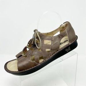 Alegria Women's Gladiator Sandals Brown Lace-Up Size 41 (US 10.5-11) Casual